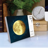 Page of 2026 Lunar Moon Phase Desk Box Calendar - Blue and Gold - Moon Gift
