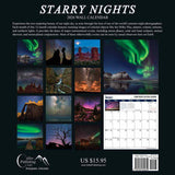 Back of Starry Nights 2026 Astronomy Space Wall Calendar aurora borealis space gift by Grant Collier