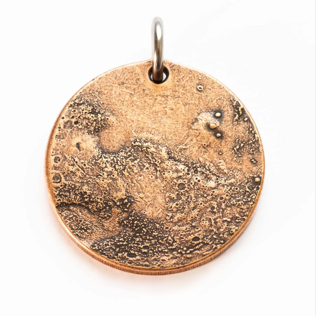 Solid Copper Mars Necklace, Double-Sided - Red Planet Coin Space