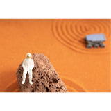 Mars zen garden space gift with relaxing astronaut, mars rover and mars rocks.