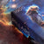 Pillars of Creation puzzle - 1000 piece rectangular space puzzle.of the Eagle Nebula - showing corner of box with puzzle pieces in the background