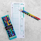 Set of space-themed pencils with colorful illustrations of the solar system. moon phases, comets and more! A great space gift!