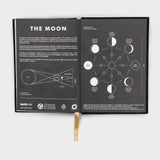 Inside cover of Moon Notebook - Hardcover A6 - Black & Gold - Space, Moon Gift