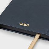 Back of Moon Notebook - Hardcover A6 - Black & Gold - Space, Moon Gift