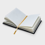 Inside pages of Moon Notebook - Hardcover A6 - Black & Gold - Space, Moon Gift