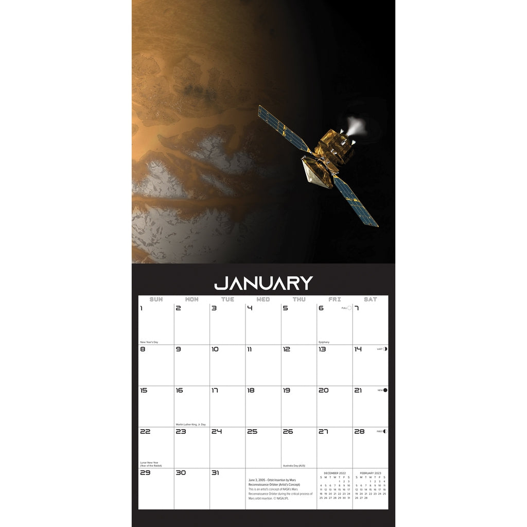 Mars 2023 Wall Calendar -18 months: July 2022-December 2023 Space Gift –  The Interstellar Seller