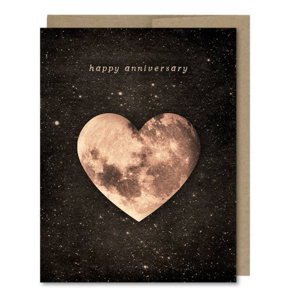 Happy Anniversary Heart Moon Card