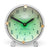 Spacey desk clock by Pendulux modeled after space age automobile dashboard clock! Green face with round convex front.