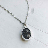 Authentic Campo del Cielo meteorite necklace, oval shaped pendant