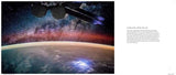 Space photography book open to NASA photo of earth from space from the ISS International Space Station.