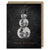 Space-themed Happy Holidays Christmas card showing a snowman in space, made of three full moons! Vintage style.