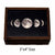 Small wooden trinket box with moon phases on sliding lid.