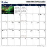 Page of Starry Nights 2026 Astronomy Space Wall Calendar aurora borealis space gift by Grant Collier