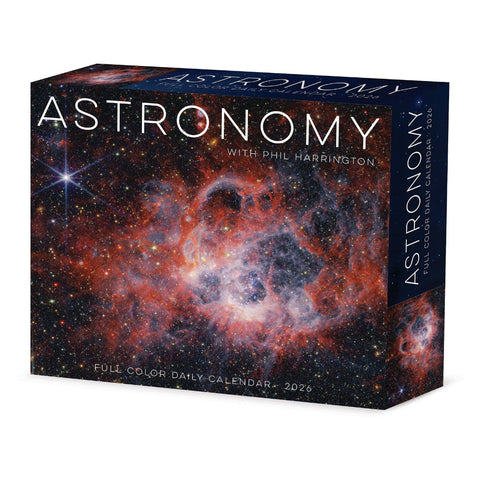 Front of Astronomy 2026 Daily Box Space Desk Calendar