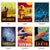 Pages of Space Travel 2026 Wall Calendar with classic illustrated retro space age posters of a rocket and planets Venus, Mercury, Pluto, Earth and more! 2026 space calendar gift.