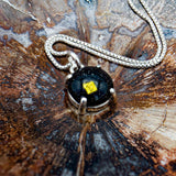 Sterling silver necklace with Apollo 11 space shuttle relic, a unique space necklace jewelry gift