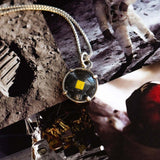 Sterling silver necklace with Apollo 11 space shuttle relic, a unique space necklace jewelry gift
