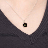 Sterling silver necklace with Apollo 11 space shuttle relic, a unique space necklace jewelry gift