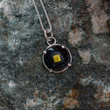 Sterling silver necklace with Apollo 11 space shuttle relic, a unique space necklace jewelry gift