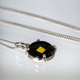 Sterling silver necklace with Apollo 11 space shuttle relic, a unique space necklace jewelry gift