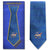 A blue NASA vector logo men's space tie with a Gold enamel NASA pin in a gift box