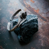 "Comet" Authentic Campo del Cielo meteorite cuff bracelet! A unique space meteorite jewelry gift.