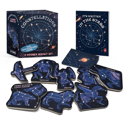 Constellations Wooden Magnet set for refrigerator, astronomy space gift