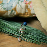 Space themed statement ring depicting planet Earth and our Moon orbiting through space- a beautiful space jewelry gift!