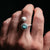 Earth and Moon bypess ring space jewelry gift with natural stones, space-themed ring.
