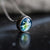 Earth necklace with glass covered pendant. Small, petite slider space themed necklace space gift.