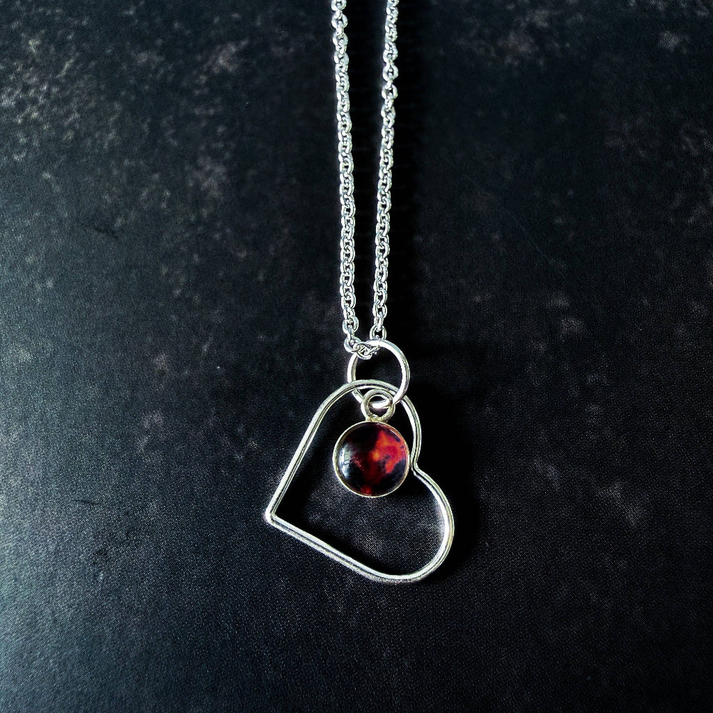 Heart of the Cosmos Sterling Silver Heart Nebula Necklace - space jewelry to show  your love