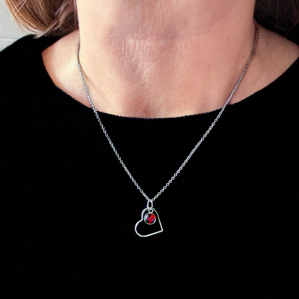 Heart of the Cosmos Sterling Silver Heart Nebula Necklace - space jewelry to show  your love