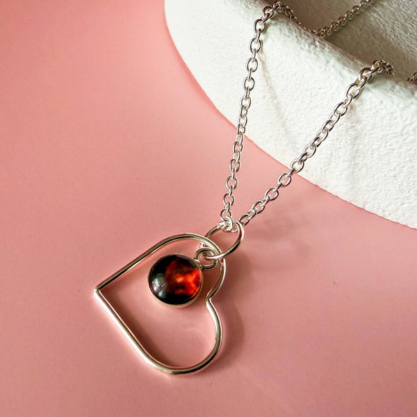 Heart of the Cosmos Sterling Silver Heart Nebula Necklace - space jewelry to show  your love
