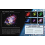 Hubble Legacy: 30 Years of Discoveries and Images, show a page from a Hubble Space Telescope space photography book