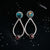 Space-themed earrings representing travel between Earth and Mars. Made with natural copper chrysocolla and red jasper stones. Space, A planet Mars jewelry gift.
