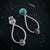 Space-themed earrings representing travel between Earth and Mars. Made with natural copper chrysocolla and red jasper stones. Space, A planet Mars jewelry gift.