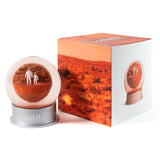 Glass Mars dust snow globe with adult and child astronaut - planet Mars space-themed gift with gift box