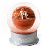 Glass Mars dust snow globe with adult and child astronaut - planet Mars space-themed gift