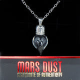 Mars meteorite space jewelry necklace with genuine Mars dust inside! 