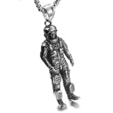 Men's stainless steel 3D astronaut necklace on stainless steel chain - spaceman space jewelry