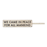 Moon-themed hair pins gift set! Showing a moon "we came in peace for all mankind" pin.