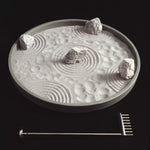 Moon zen garden space gift with relaxing astronaut, lunar rover and moon rocks.