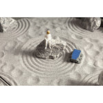 Moon zen garden space gift with relaxing astronaut, lunar rover and moon rocks.