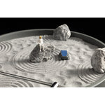 Moon zen garden space gift with relaxing astronaut, lunar rover and moon rocks.