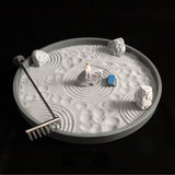 Moon zen garden space gift with relaxing astronaut, lunar rover and moon rocks.