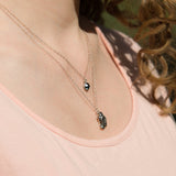 The Moon and Stars sterling silver and genuine meteorite dual strand necklace space jewelry gift