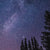 Starry night sky photo throw blanket showing the Milky Way galaxy above the trees - a beautiful space throw blanket gift!