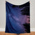 Starry night sky photo throw blanket showing the Milky Way galaxy above the trees - a beautiful space throw blanket gift!