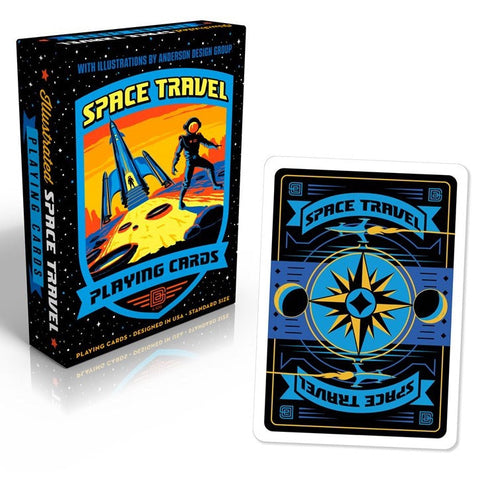 Space travel playing card deck with vintage space age art by Anderson Design Group space gift.