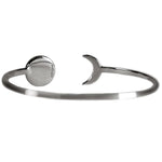 Moon Meteorite bracelet with moon dust in sterling silver - space jewelry gift showing inside of bracelet